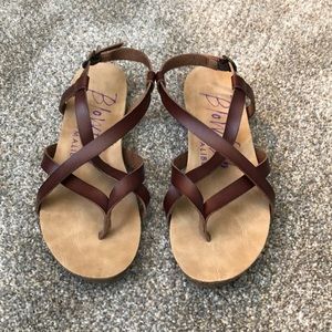 Brown Strappy Sandals Size 8